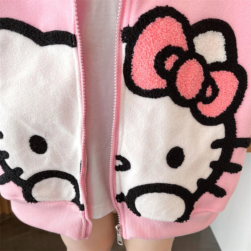 Korean Hello Kitty Fleece Hoodie