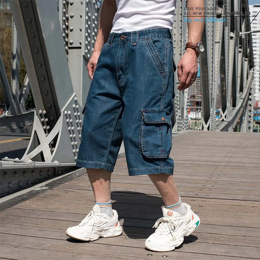 Long Vintage Denim Shorts